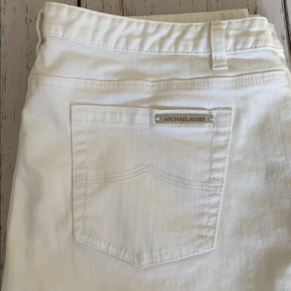 Michael Kors White Denim Capri/Cropped Pants Size 10